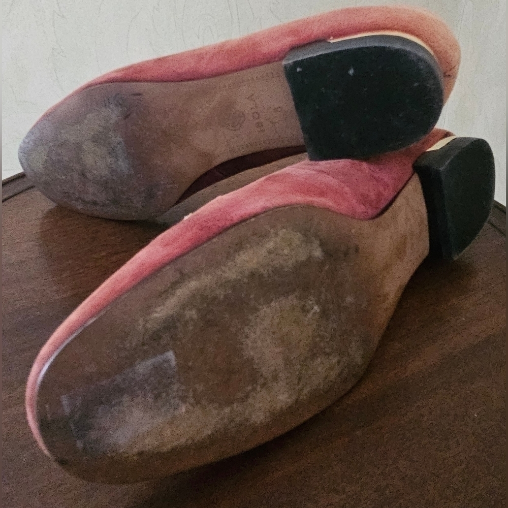 Isola Burgundy Genuine Suede Leather Red Stone Slip-on Flats Shoes-Size 6 - Picture 7 of 8